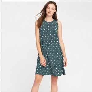 NWT Old Navy Green & White Polka Dot Swing Dress